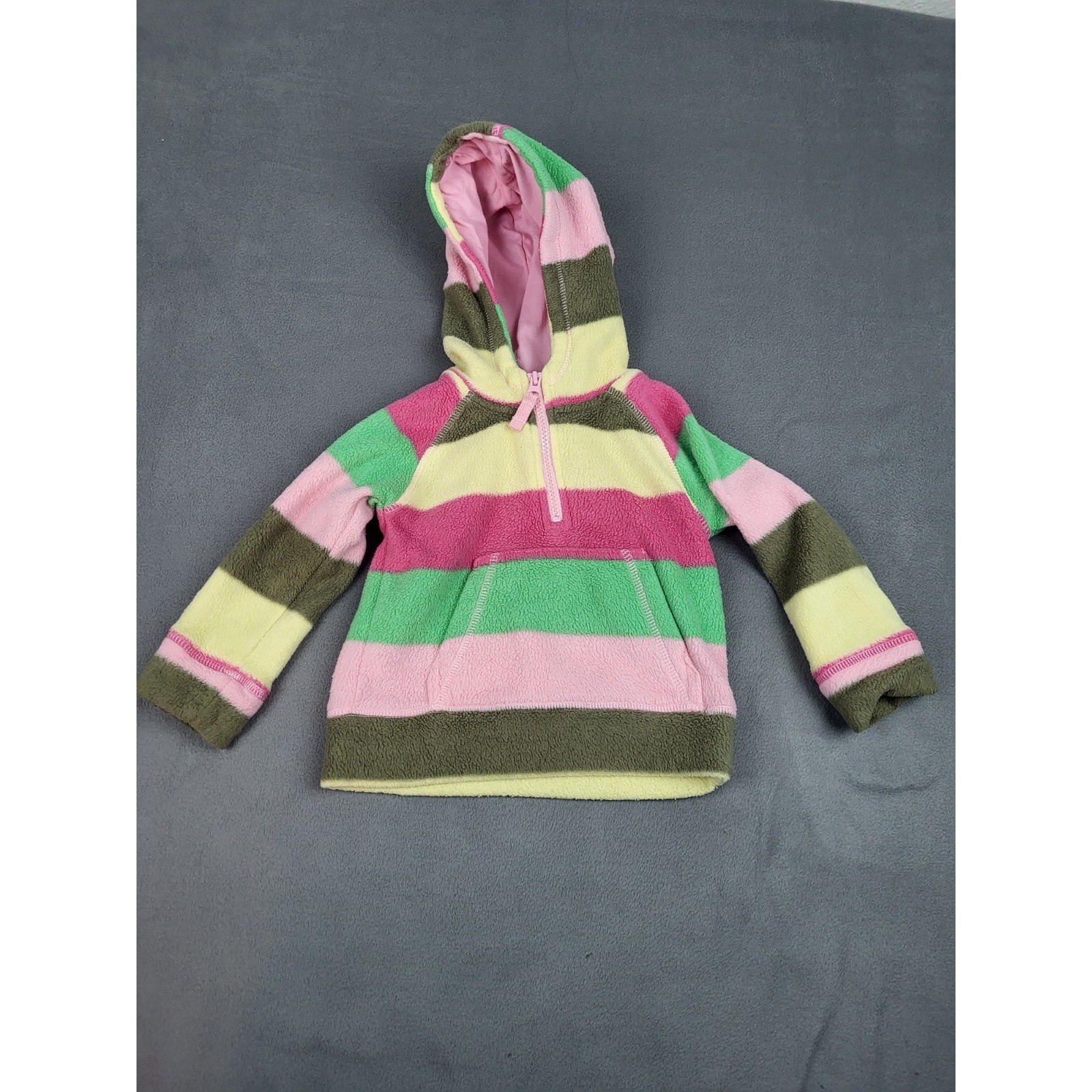 Mini Boden Hoodie Baby 18/24mo. Pink Fleece Lightweight Coat Kangaroo Pouch